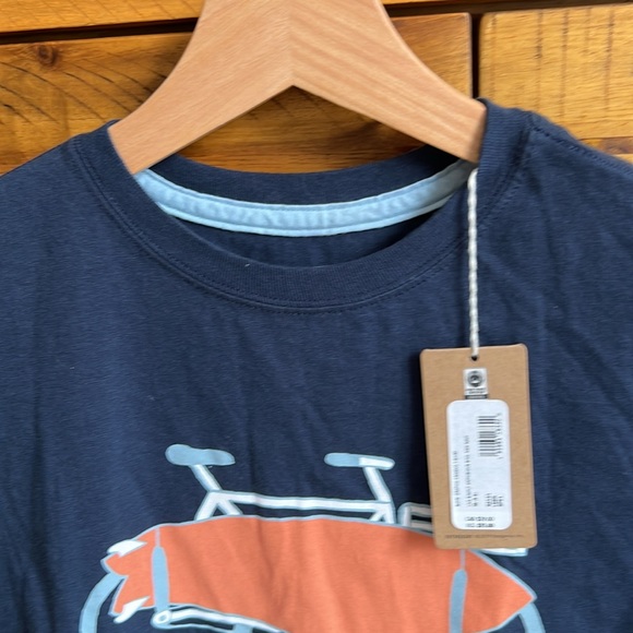 NWT Patagonia Boys Dark Blue Tee with Bicycle Graphic - Picture 3 of 4